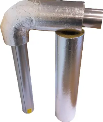 Produktbild von Isopartner Rauchrohrisolation, 110 mm Ø, 1000 mm lang, 35 mm mit Alufolienmantel, 1 Stk.