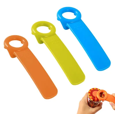 3er-Set Deckelöffner für Schraubdeckel, blau/orange/grün, ABS