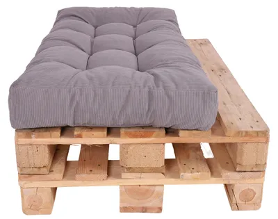 Produktbild von TexDeko Garden Cord Palettenkissen 120x50x18 cm – weicher Cordstoff 320 g/m², gesteppt, wasserabweisend & UV-beständig – Grau
