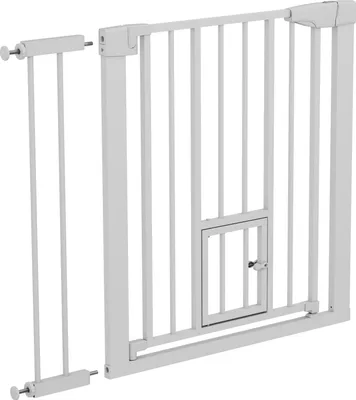Image de Barrière de sécurité Tulano Guardian 2.0 Barrière de sécurité pour animaux domestiques | Largeur réglable : de 75 à 96 cm| Blanc