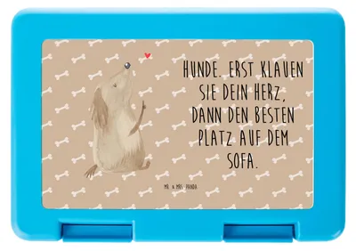Produktbild von Mr. & Mrs. Panda Lunchbox Hund Liebe - Hundeglück - Geschenk, Essensbox, Snackbox, Hunde, Herz, Bentobox, Sprüche, Vorratsdose, Bento Box