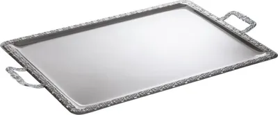 Produktbild von APS 84 Tablett SCHÖNER ESSEN, 75 x 44,5 cm, Edelstahl, mit Dekorrand, Griffe verchromt,  Germany
