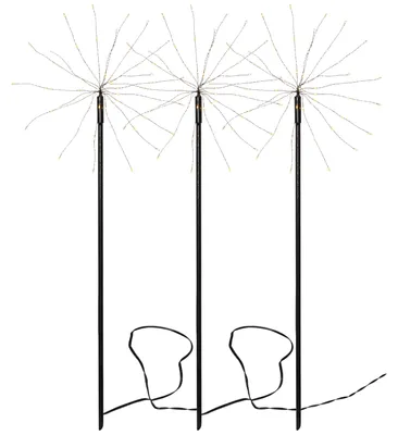Produktbild von LED-Dekostab ''Firework-Outdoor'', 3er Set, 60x200cm, schwarz, warmweiß, IP44