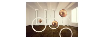 Produktbild von Muralo Fototapete 3D Effekt 360 (B) x 240 (H) cm Vlies Wand Tapete Kugeln Abstraktion 3D Optik Wohnzimmer Schlafzimmer moderne Wandbild