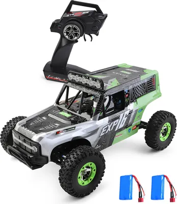 Obrázek produktu pro WLtoys Dálkově ovládané auto, 1:12 4WD terénní auto s LED světly 2 dobíjecí baterie Elektrická hračka Dárek pro kluky Dívky, zelený