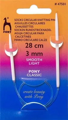 Produktbild von Pony Circular Sock Needles Rundstricknadel 28 cm 3 mm
