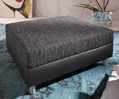 Produktbild von DELIFE Hocker Clovis B98 x T83 Schwarz Modul Kunstleder