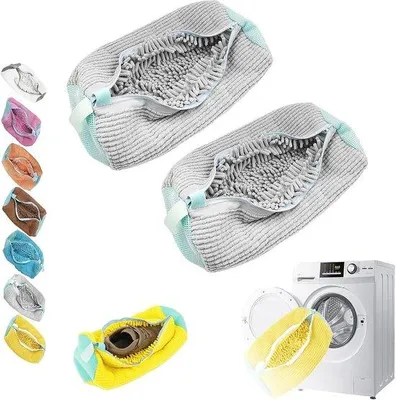 Produktbild von Famanu Schuhwaschbeutel Set von 2 - Wiederverwendbare Beutel für die Waschmaschine mit 360° Reinigung