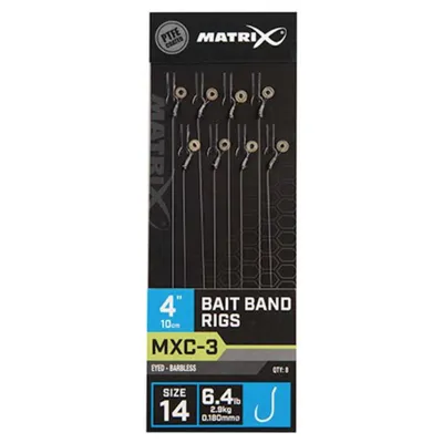Immagine prodotto di Matrix MXC-3 Bait Band Rigs 4 (10cm) Taglia 14 Barbless 0.18 mm