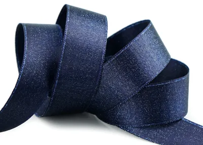 Productafbeelding van 20m Satinelint met Polyester, Blauw en Goud