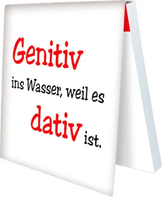 Produktbild von Gute-Laune-Klebezettel -  "Genitiv ins Wasser"