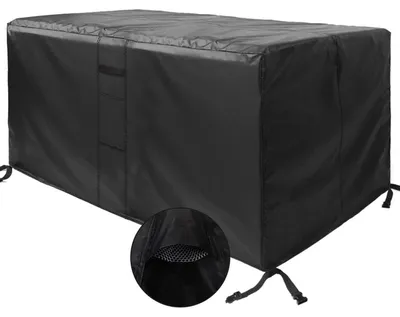 Immagine prodotto di Copertura protettiva per tavolo da giardino, set di mobili, dimensioni 152x104x74 cm, colore nero, resistente ai raggi UV, tessuto Oxford 420D