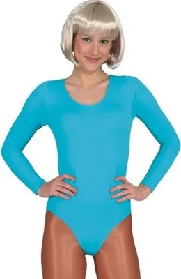 Produktbild von Body Langarmbody türkis Sportbody Kinder Karneval Fasching Kostüm 140/152