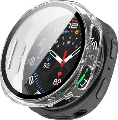 Produktbild von Strap-it Hartschalenetui mit Bildschirmschutzglas - passend für Samsung Galaxy Watch 8 - 44mm (transparent)