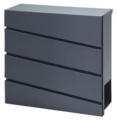 Produktbild von ModernHome HPB932-7 Briefkasten mit Zeitungshalter, verzinkter Stahl, Anthrazit