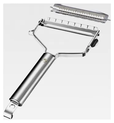 Produktbild von Universalschäler mit 2 Schneiden - T-Schäler aus Edelstahl mit 9 cm Klinge und 10 cm Griff - Sparschäler für Gemüse und Obst