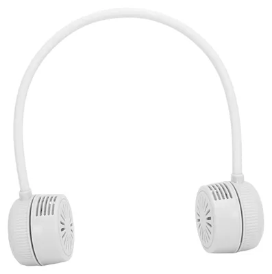 Blattloser Nackenventilator, 6 h Akku, USB-C, 3 Stufen, weiß