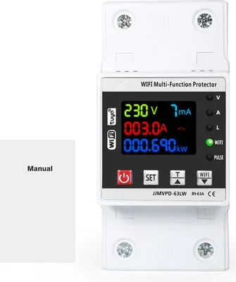 Produktbild von Tuya WiFi Intelligenter Wiedereinschalter AC230V 63A – Überspannungs-, Unterspannungs- und Überstromschutz mit Fernsteuerung & Farbdisplay