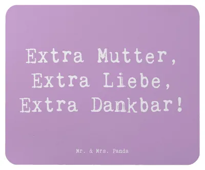 Produktbild von Mr. & Mrs. Panda Mouse Pad Spruch Bonusmutter Extra Liebe - Lavendeltraum - Geschenk, Elternteil, Familie, Anerkennung, Dankeschön, Fürsorge, Freude, Mauspad, Stiefmutter
