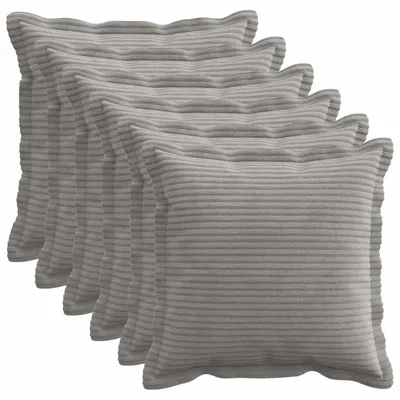 Obrázok produktu pre vidaXL Vankúšový poťah, 6 ks, farba: svetlosivá, materiál: Cord, rozmer: 40 x 40 cm