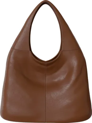 Produktbild von Damen Shopper Tasche Hobo Bag Beutel Stil groß aus veganem Leder 30659 Brown