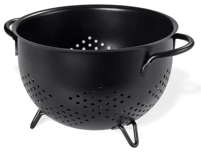 Imagen del producto de Colador de metal con asa: colador para pasta de 5 litros con base de tres patas
