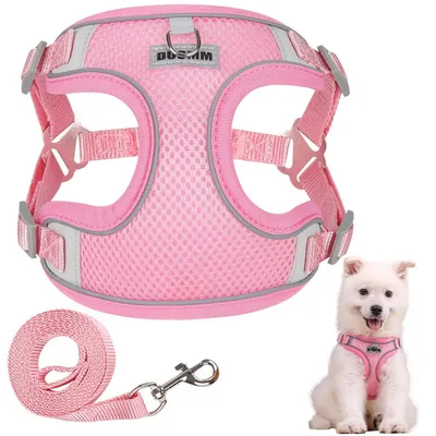 Produktbild von Hundegeschirr Reflektierend Verstellbar Anti-Zug Rosa XL