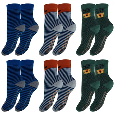 Produktbild von OCERA 6 Paar Kinder Stoppersocken mit ABS,uni ,Blau-Grün, Gr.27-30
