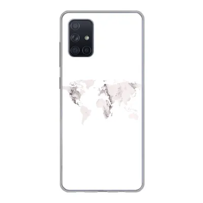Produktbild von MuchoWow® Handyhülle Schutzhülle Hülle für Samsung Galaxy A51 Weltkarte - Marmor - Weiß Silikon Softcase Handy Hülle - Schutzabdeckung