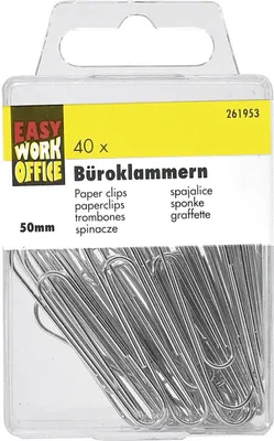 Produktbild von Verzinkte Büroklammern 50 mm, 40 Stück