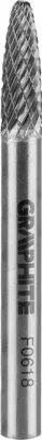 Obrázek produktu pro GRAPHITE HM frézy na kov, zaoblené, typ F, stopka 6 x 45 mm, pro brusky, na hliník, plasty
