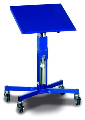 Produktbild von Materialständer mit Handkurbel und 2 Bremsrollen, BxTxH 600 x 407 x 655-1045 mm