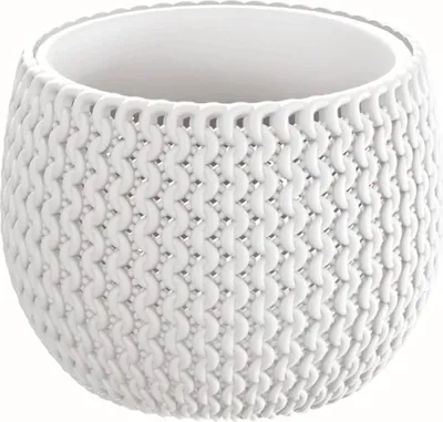 Produktbild von ProsperPlast Nitly Runder Blumentopf mit Splofy-Schale aus Kunststoff in Farbe White (L) x 23,9 (B) x 16,1 (H) cm
