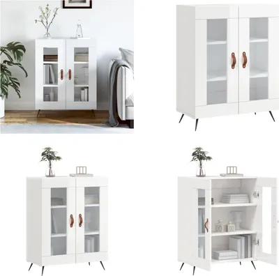 Produktbild von vidaXL Sideboard Hochglanz Weiß 69,5x34x90 cm Holzwerkstoff - Sideboard - Sideboards - Schrank - Aufbewahrungsschrank