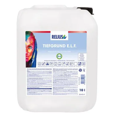 Produktbild von Relius Tiefgrund E.L.F. farblos 10 Liter #270239 - Grundiermittel, Grundierung Tiefengrund, hohe Eindringtiefe, wasserbasiert, Innen- & Außenbereich