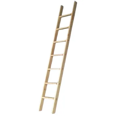 Produktbild von Stufenanlegeleiter fein + lasiert  Germany | 6 Stufen | 1,7m Länge | Ohne Traverse | Fichte, Braun | Holzleiter