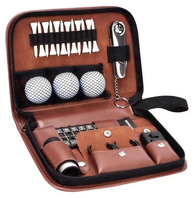Golf-Accessoire-Set 3-in-1 mit Marker, Bürste, Handtuch & Reparaturwerkzeug