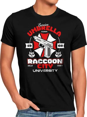 Produktbild von A.N.T. Raccoon University Herren T-Shirt umbrella corp virus zombie biohazard survival horror