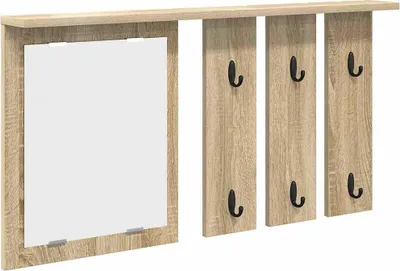 Image de Porte-manteau mural avec étagère Chêne sonoma 85 x 10 x 45 cm