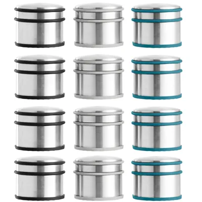 Produktbild von 12er Set Türstopper Edelstahl Türpuffer Massiv Je 1,1 kg Boden Puffer Bodentürpuffer Gummipuffer Rutschfest Tür Stopper Gummiert