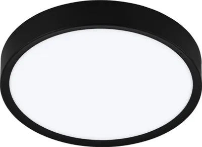 Image de EGLO LED Plafonnier Musurita, plafonnier, lampe de salon, lampe de cuisine en acier et plastique, lampe de couloir plafond en noir, blanc, Ø 34 cm