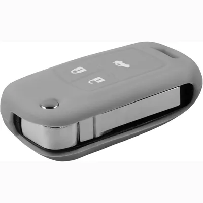 Produktbild von PhoneNatic Silikon Schlüssel Hülle kompatibel mit der Chevrolet Cruze 3-Tasten Fernbedienung in grau Klappschlüssel 3-Key