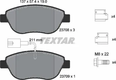 Produktbild von TEXTAR Bremsbeläge Satz Vorne für FIAT GRANDE PUNTO (199) 2370881