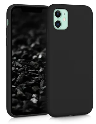 Produktbild von kwmobile Hülle kompatibel mit Apple iPhone 11 Hülle - gummierte TPU Silikon Handyhülle - Schutzhülle für kabelloses Laden - Case in Schwarz matt