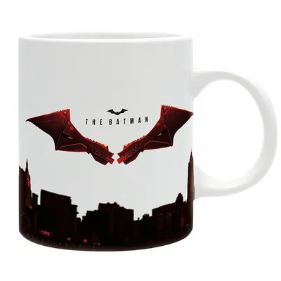 Obrázek produktu pro Hrnek Batman Mate, bílý, s netopýřím symbolem a Temným rytířem, objem 320 ml