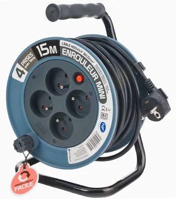 Produktbild von ZENITECH Haushaltsschlauchtrommel 15m 3G1 mm² - Grau