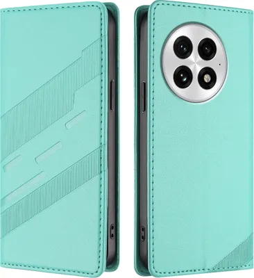 Produktbild von Hülle für OnePlus 13, Kunstleder Brieftaschen Handyhülle mit Kartenfach und Standfunktion Türkis