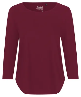 Image de Neutre - T-shirt pour femmes à manches 3/4 LT3854 (XXL) (bordeaux)
