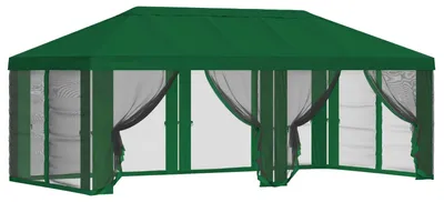 Image de vidaXL Tente de jardin avec toit et parois latérales 6 x 3 m Vert Polyester 190