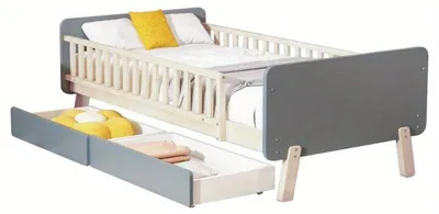 Immagine prodotto di Letto singolo – Letto per bambini a una piazza con struttura in metallo e testiera imbottita